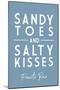 Puerto Rico - Sandy Toes & Salty Kisses - Simply Said - Lantern Press Artwork-Lantern Press-Mounted Art Print