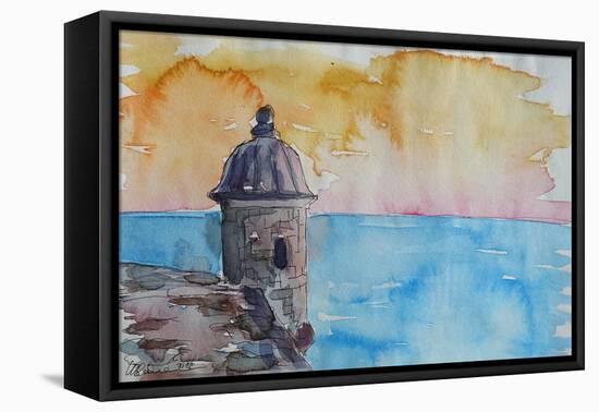 Puerto Rico Seaview from Fort El Morro-Markus Bleichner-Framed Stretched Canvas