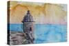 Puerto Rico Seaview from Fort El Morro-Markus Bleichner-Stretched Canvas