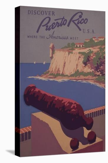 Puerto Rico, USA - Travel Promotional Poster-Lantern Press-Stretched Canvas