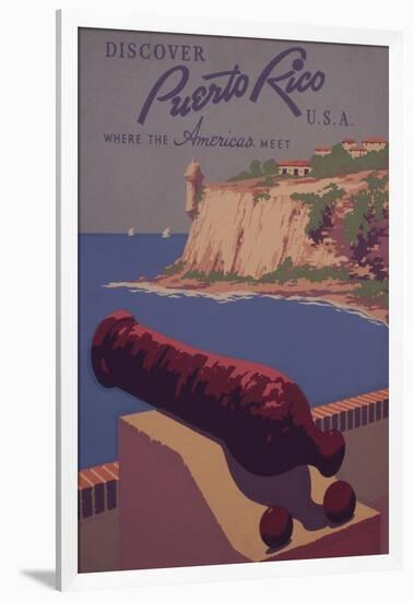 Puerto Rico, USA - Travel Promotional Poster-Lantern Press-Framed Art Print