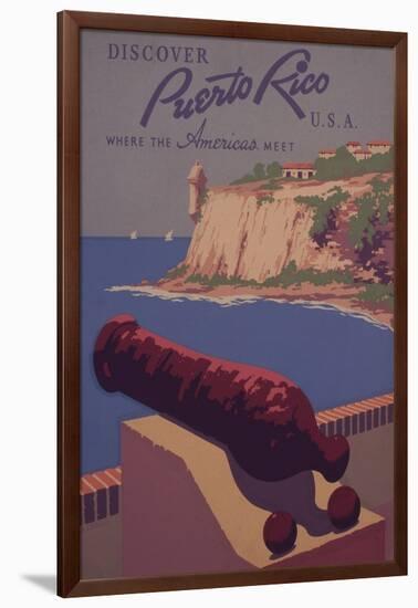 Puerto Rico, USA - Travel Promotional Poster-Lantern Press-Framed Art Print