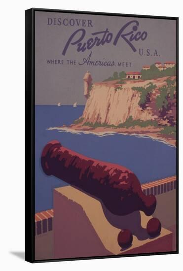 Puerto Rico, USA - Travel Promotional Poster-Lantern Press-Framed Stretched Canvas