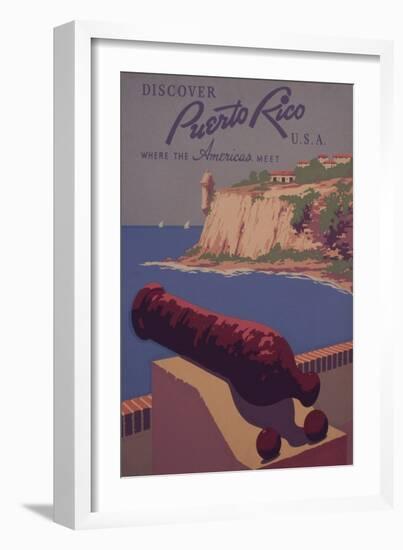 Puerto Rico, USA - Travel Promotional Poster-Lantern Press-Framed Art Print