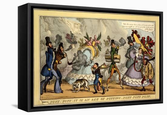 Puff, Puff, it Is an Age of Puffing, Puff, Puff, Puff, Pub. Thos. Mclean, London, 1827-William Heath-Framed Stretched Canvas