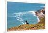 Puffin on Skomer Island, Pembrokeshire, Wales, United Kingdom, Europe-Derek Phillips-Framed Photographic Print