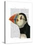 Puffin Portrait-Fab Funky-Stretched Canvas