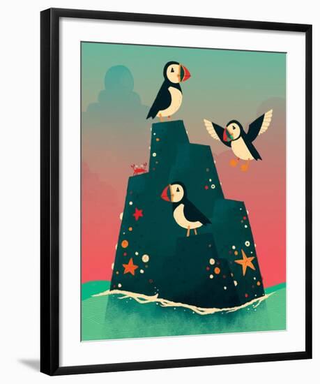 Puffin Rock-Michael Buxton-Framed Art Print