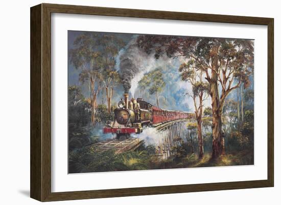 Puffing Billy 1-John Bradley-Framed Giclee Print