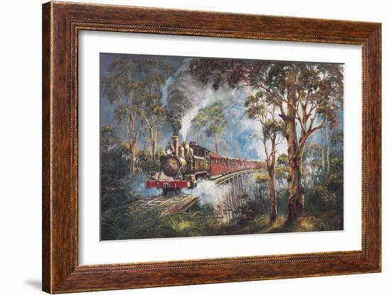 Puffing Billy 1-John Bradley-Framed Giclee Print