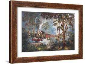 Puffing Billy 1-John Bradley-Framed Giclee Print