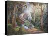 Puffing Billy in Sherbrook Forest-John Bradley-Stretched Canvas