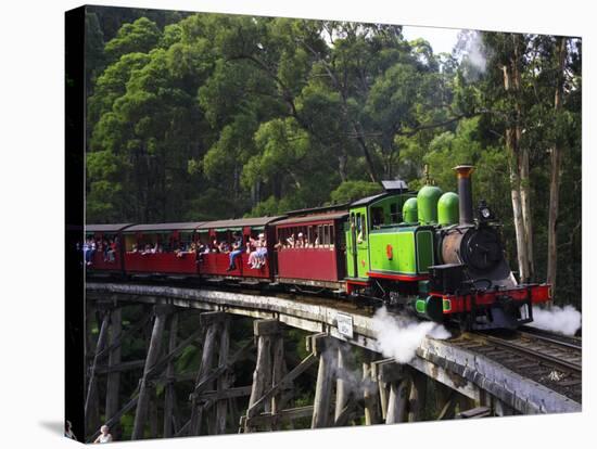 Puffing Billy Steam Train, Dandenong Ranges, near Melbourne, Victoria, Australia-David Wall-Stretched Canvas