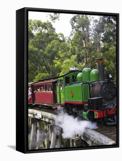 Puffing Billy Steam Train, Dandenong Ranges, near Melbourne, Victoria, Australia-David Wall-Framed Stretched Canvas