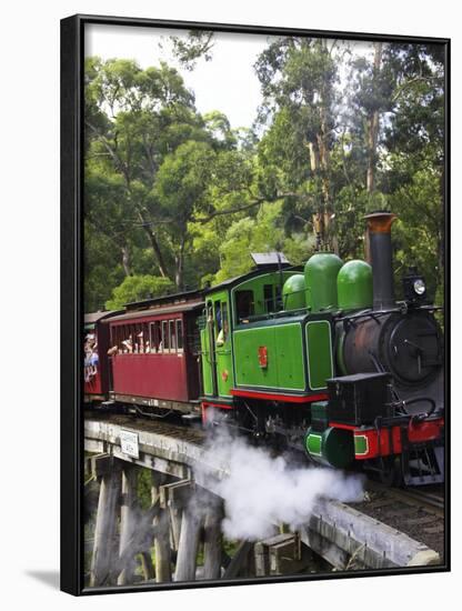 Puffing Billy Steam Train, Dandenong Ranges, near Melbourne, Victoria, Australia-David Wall-Framed Photographic Print