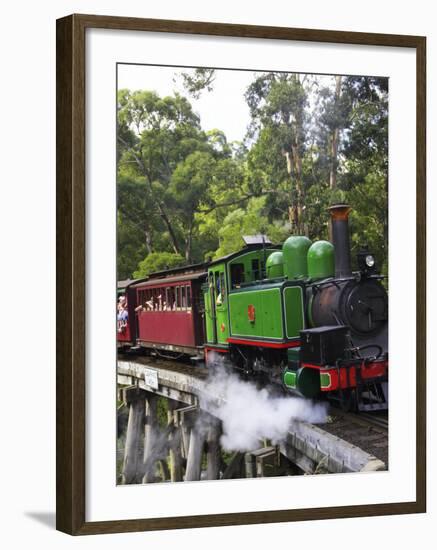 Puffing Billy Steam Train, Dandenong Ranges, near Melbourne, Victoria, Australia-David Wall-Framed Photographic Print