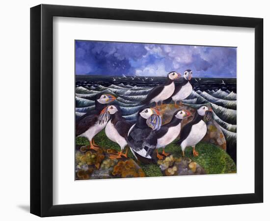 Puffins, 2000-Lisa Graa Jensen-Framed Premium Giclee Print