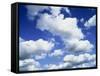 Puffy White Clouds in a Blue Sky in England, United Kingdom, Europe-Lee Frost-Framed Stretched Canvas