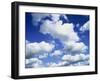 Puffy White Clouds in a Blue Sky in England, United Kingdom, Europe-Lee Frost-Framed Photographic Print