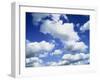 Puffy White Clouds in a Blue Sky in England, United Kingdom, Europe-Lee Frost-Framed Photographic Print