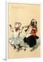 Pug and Cat Dancing the Cake Walk-null-Framed Art Print