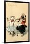 Pug and Cat Dancing the Cake Walk-null-Framed Art Print