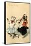 Pug and Cat Dancing the Cake Walk-null-Framed Stretched Canvas