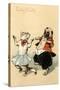 Pug and Cat Dancing the Cake Walk-null-Stretched Canvas