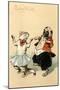 Pug and Cat Dancing the Cake Walk-null-Mounted Art Print