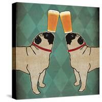 Pug and Pug Brewing Square no Words-Ryan Fowler-Stretched Canvas