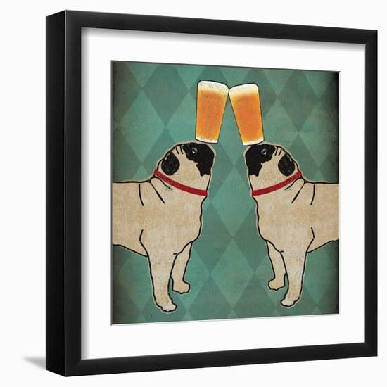 Pug and Pug Brewing Square no Words-Ryan Fowler-Framed Art Print