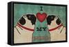 Pug and Pug - I Love My Pug-Ryan Fowler-Framed Stretched Canvas