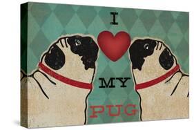 Pug and Pug - I Love My Pug-Ryan Fowler-Stretched Canvas