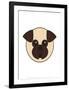 Pug - Animaru Cartoon Animal Print-Animaru-Framed Giclee Print