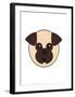 Pug - Animaru Cartoon Animal Print-Animaru-Framed Giclee Print