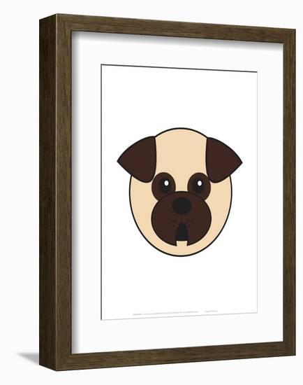 Pug - Animaru Cartoon Animal Print-Animaru-Framed Giclee Print