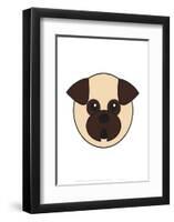 Pug - Animaru Cartoon Animal Print-Animaru-Framed Giclee Print