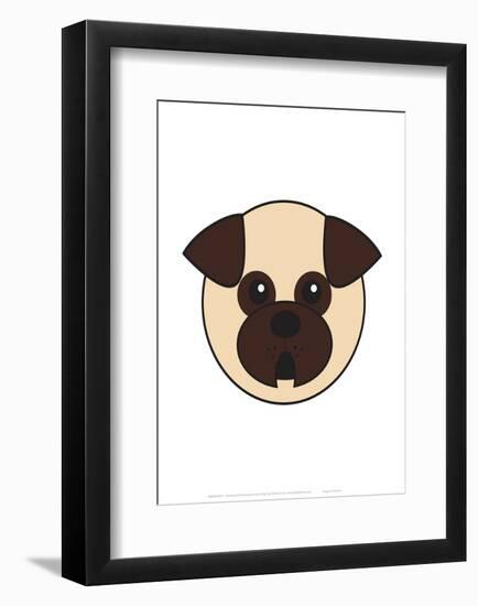 Pug - Animaru Cartoon Animal Print-Animaru-Framed Giclee Print