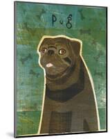 Pug (black)-John Golden-Mounted Giclee Print