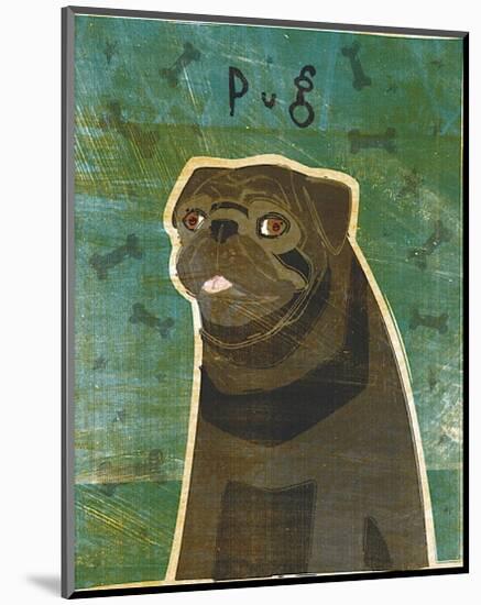 Pug (black)-John Golden-Mounted Giclee Print