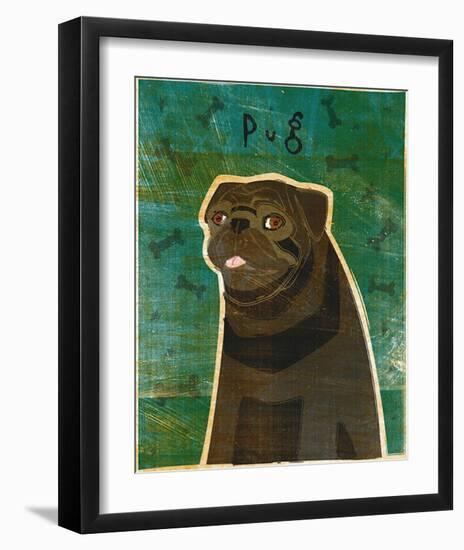Pug (black)-John Golden-Framed Art Print