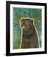 Pug (black)-John W^ Golden-Framed Art Print