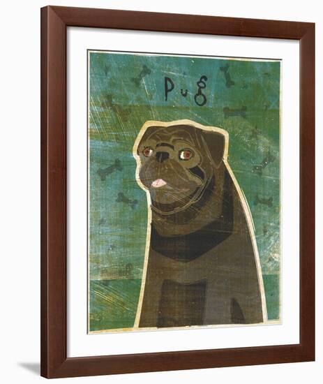 Pug (black)-John W^ Golden-Framed Art Print