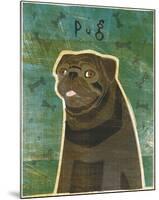 Pug (black)-John W^ Golden-Mounted Art Print