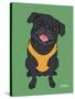 Pug Black-Tomoyo Pitcher-Stretched Canvas