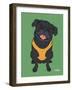 Pug Black-Tomoyo Pitcher-Framed Giclee Print