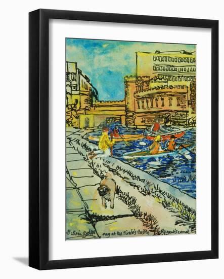 Pug by the Pirates Castle-Brenda Brin Booker-Framed Giclee Print