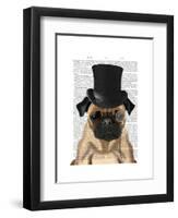 Pug, Formal Hound and Hat-Fab Funky-Framed Art Print