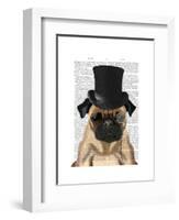 Pug, Formal Hound and Hat-Fab Funky-Framed Art Print