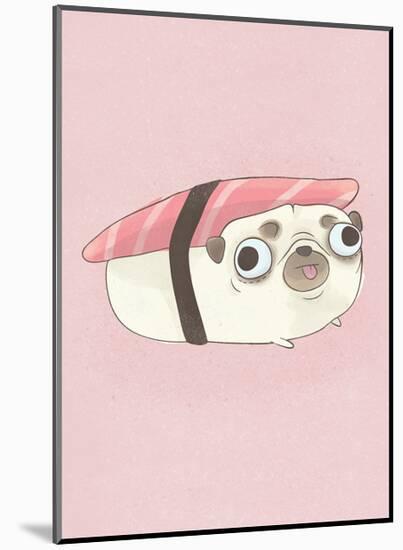 Pug - Hannah Stephey Cartoon Dog Print-Hannah Stephey-Mounted Art Print